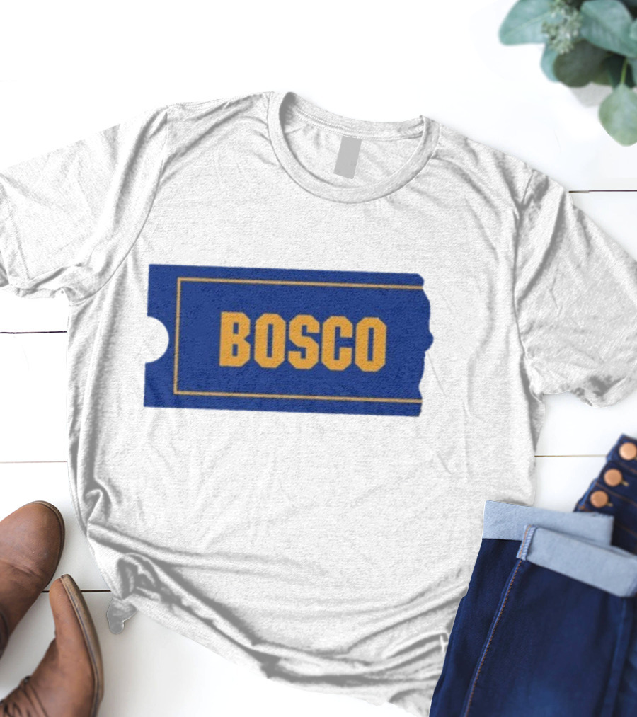 Ryder Roll Bosco Vintage Blue With Yellow Bold Ticket Style T-Shirt