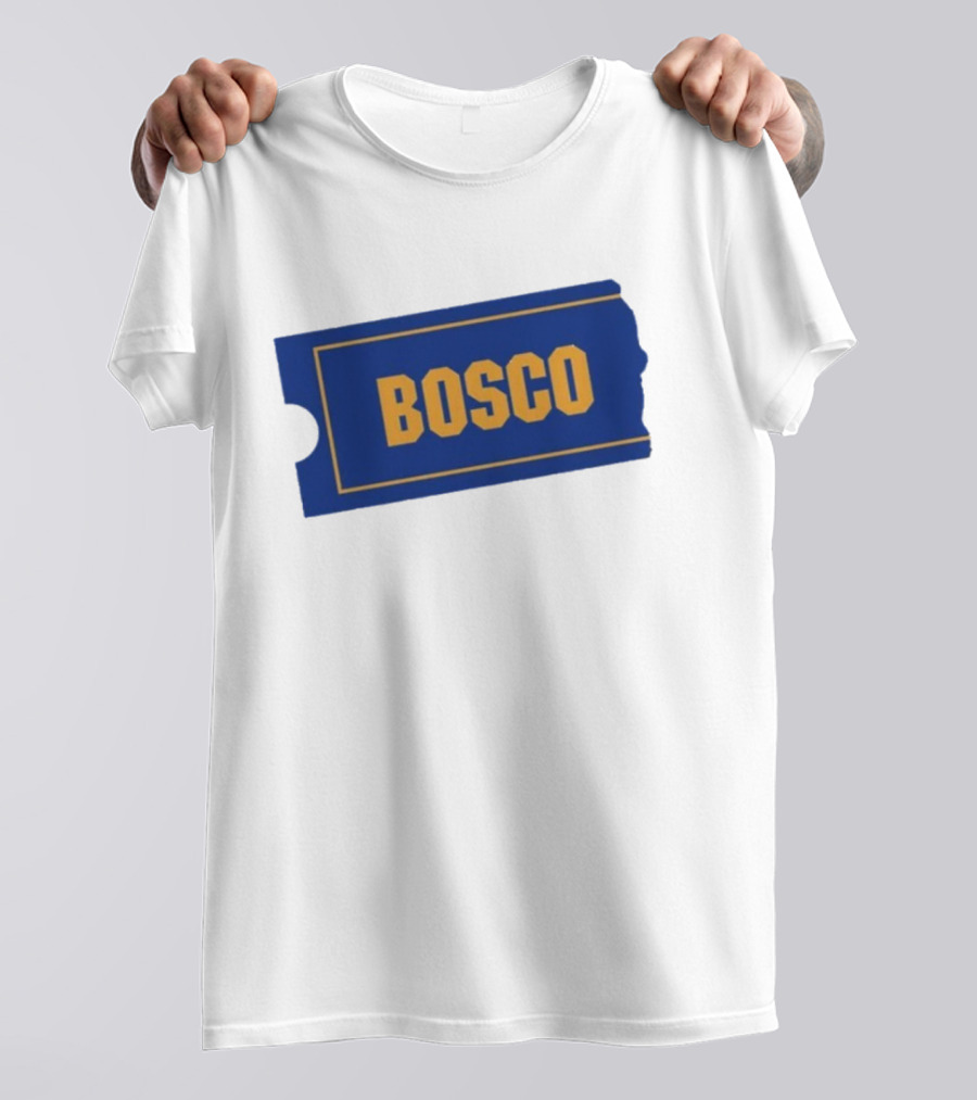 Ryder Roll Bosco Vintage Blue With Yellow Bold Ticket Style T-Shirt