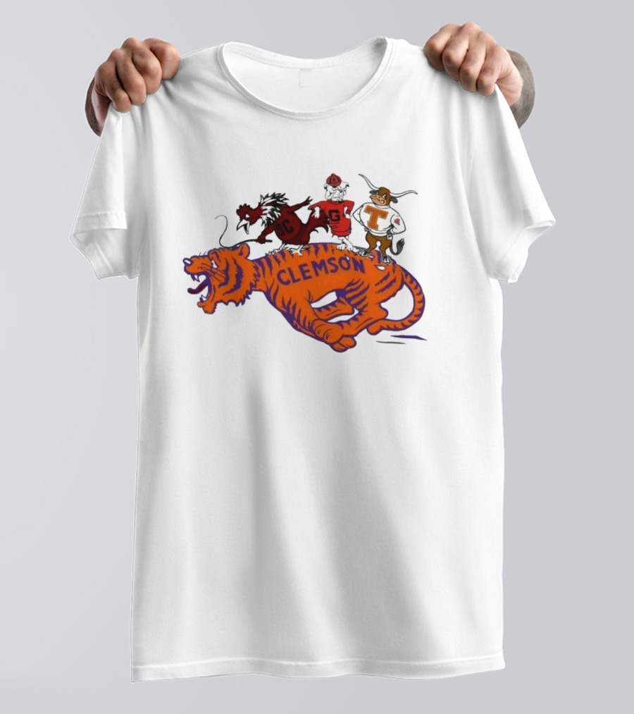 SEC Clemson Tigers South Carolina Gamecocks Georgia Bulldogs Tennessee Vols Mascot T-Shirt