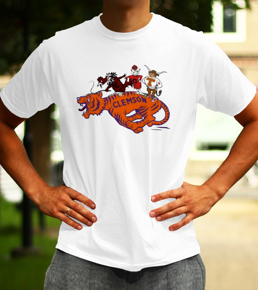 SEC Clemson Tigers South Carolina Gamecocks Georgia Bulldogs Tennessee Vols Mascot T-Shirt