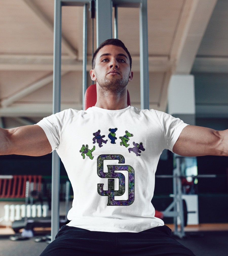 San Diego Padres Grateful Dead Night 2025 Dancing Bears Baseball Event T-Shirt