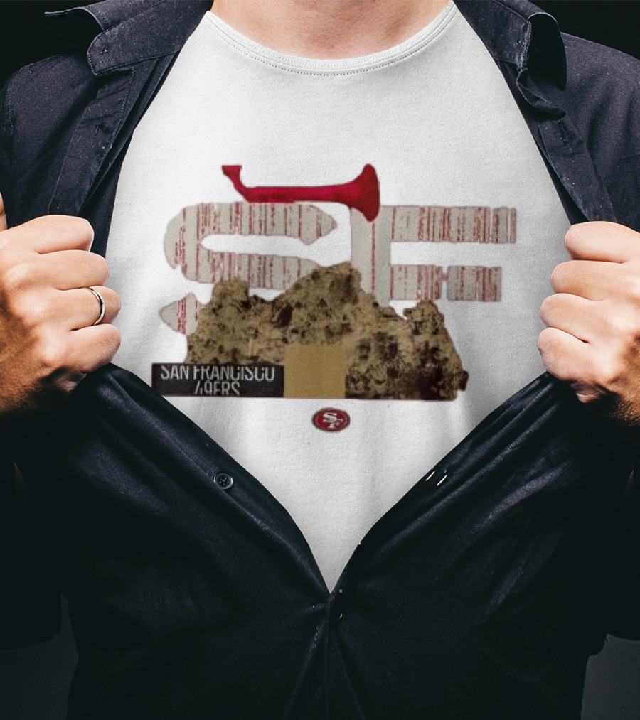 San Francisco 49ers SF 2025 NFL Draft Rock And Red Bat Elements T-Shirt