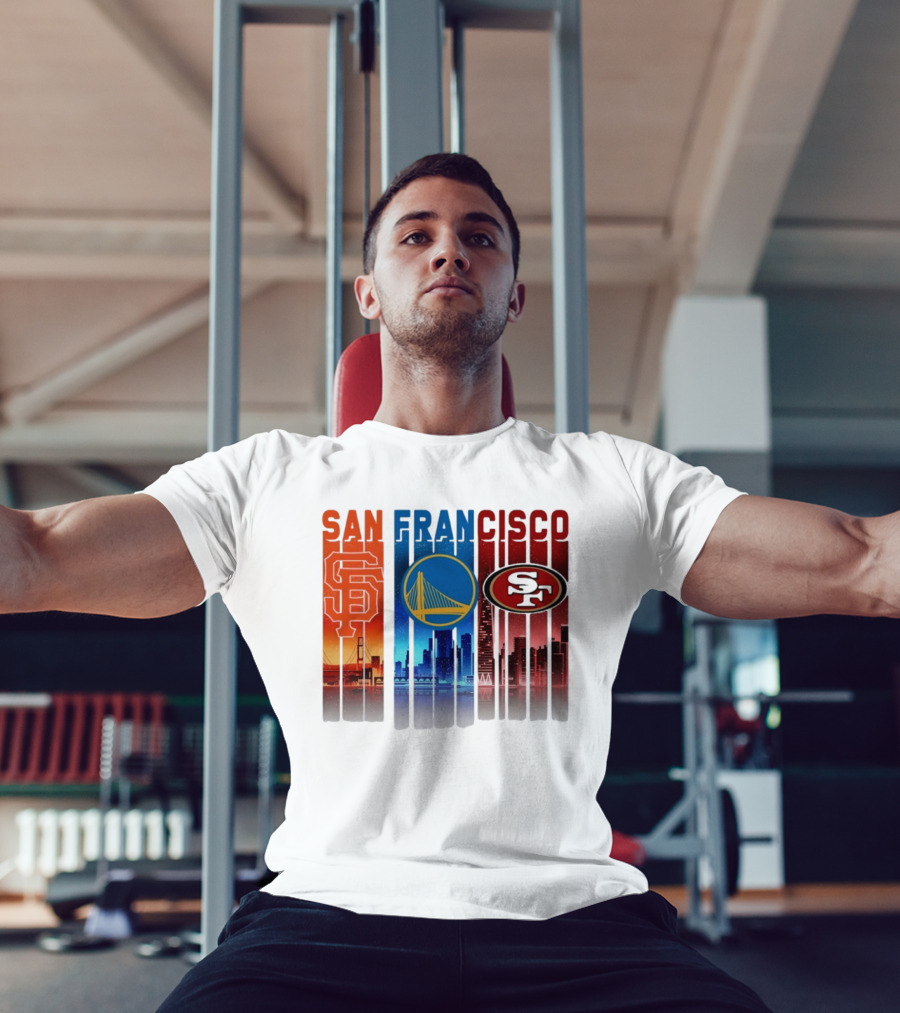 San Francisco Giants Warriors 49ers Cityscape Skyline T-Shirt