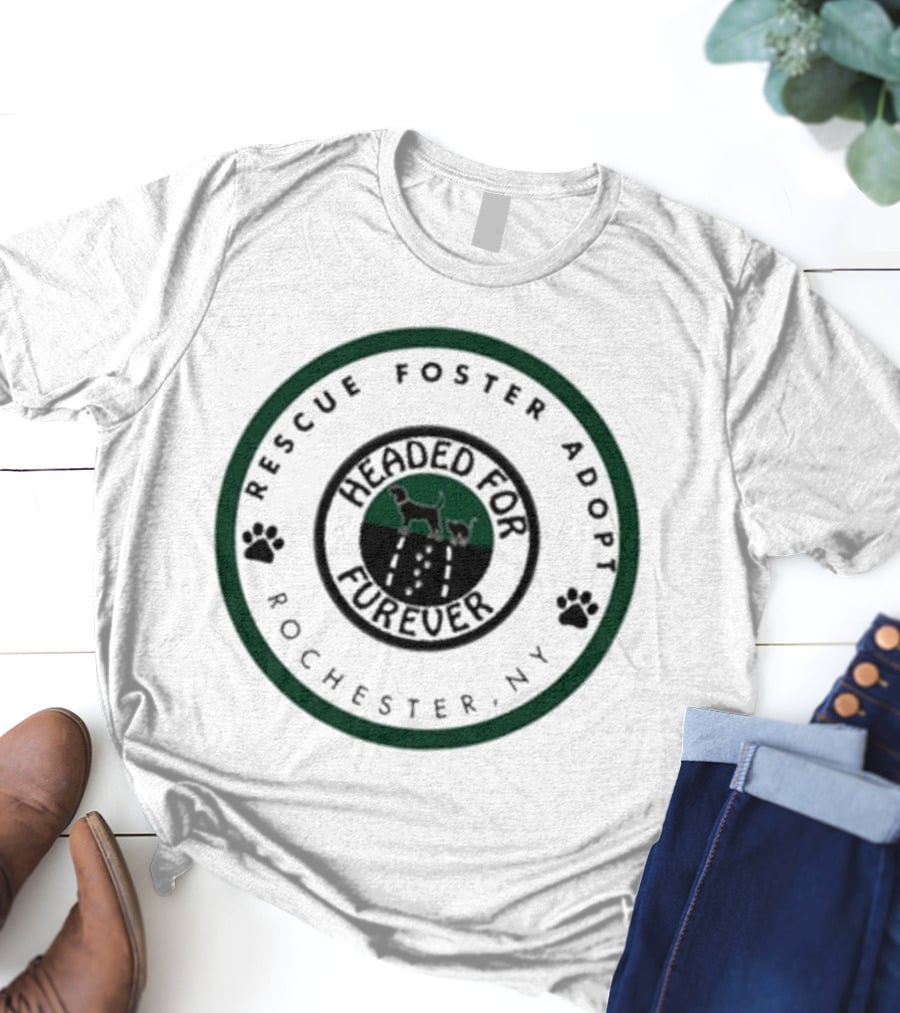 Sarah Carolyn Rescue Foster Adopt Headed For Furever Compassion Cat Paw Halo T-Shirt