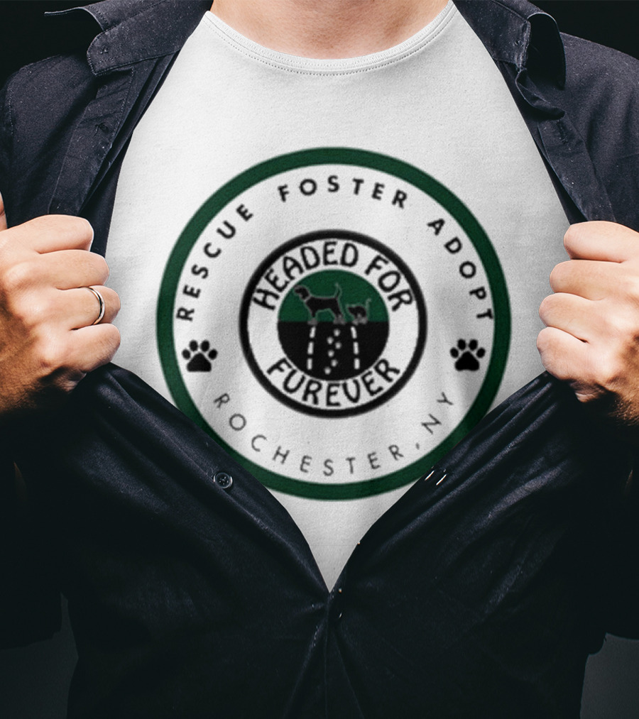 Sarah Carolyn Rescue Foster Adopt Headed For Furever Compassion Cat Paw Halo T-Shirt