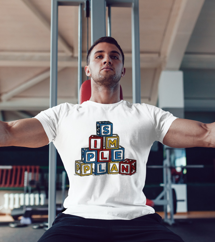 Simple Plan Alphabet Block Letter Stack T-Shirt