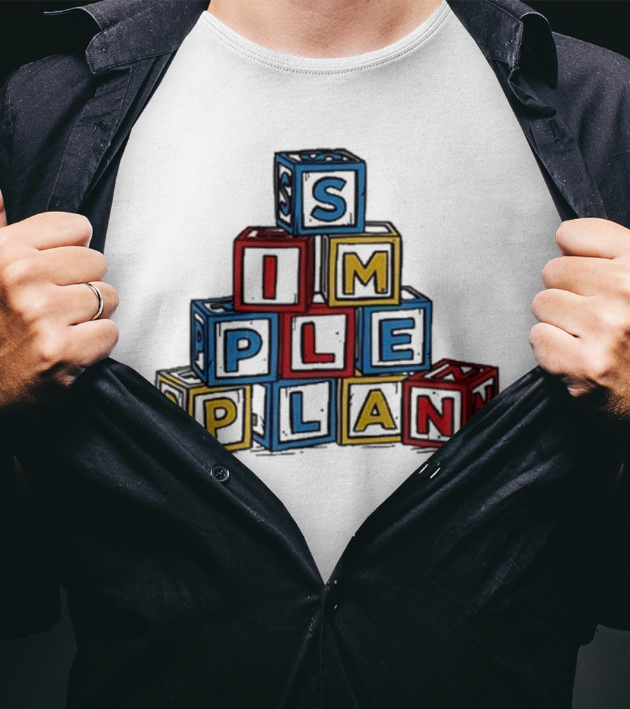 Simple Plan Alphabet Block Letter Stack T-Shirt