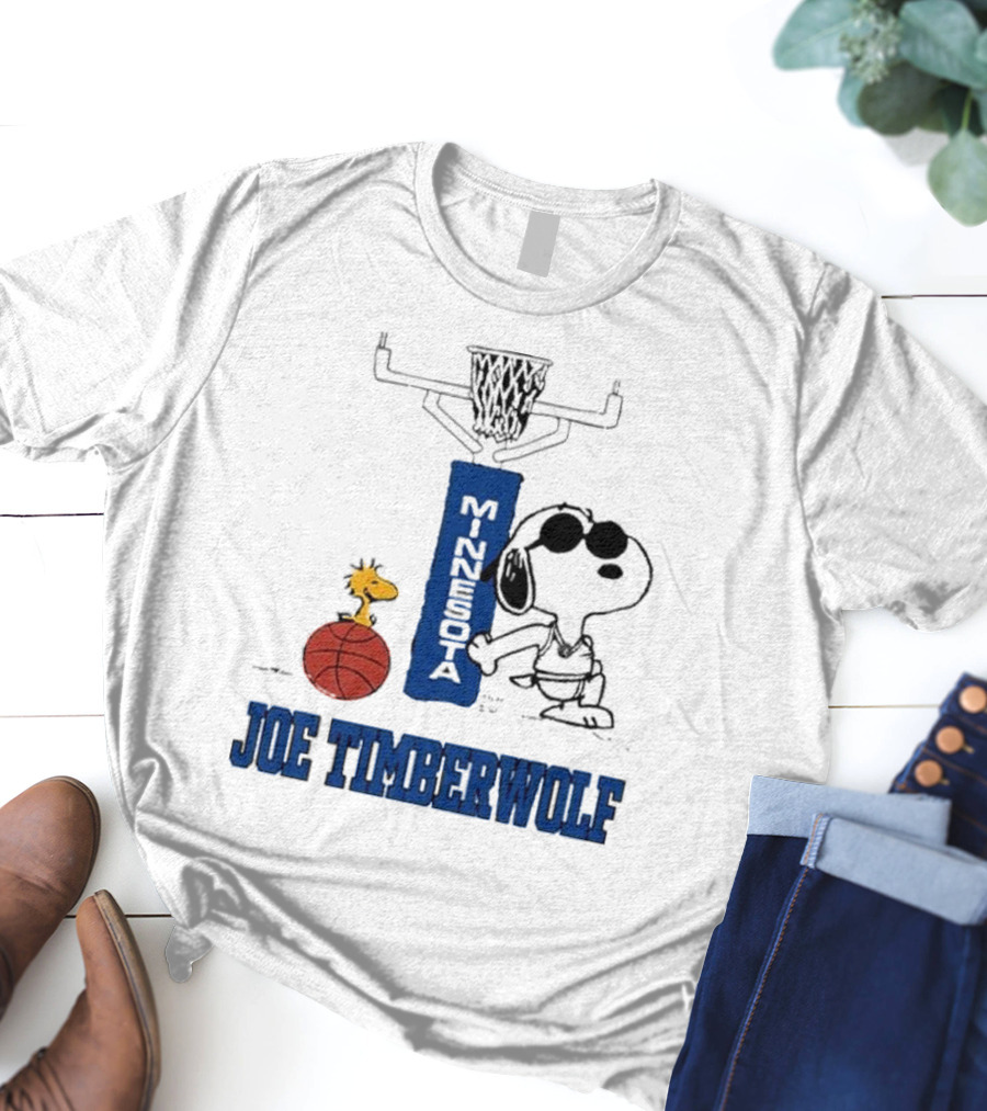 Snoopy Joe Cool Minnesota Timberwolf Basketball T-Shirt