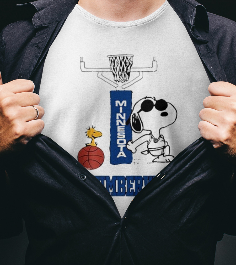 Snoopy Joe Cool Minnesota Timberwolf Basketball T-Shirt