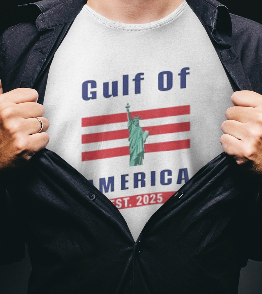 Gulf Of America Statue Of Liberty Est 2025 T-Shirt