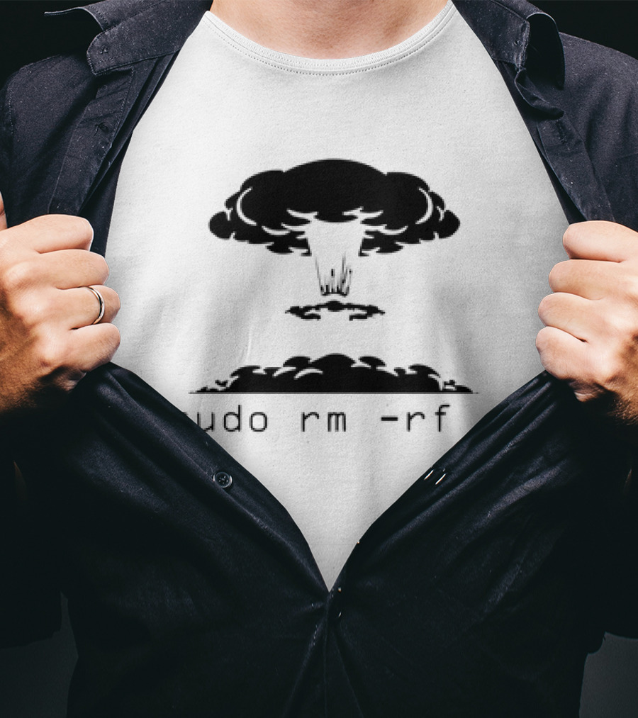 Sudo Rm Rf Kaboom Explosive Powder Barrel Computer Command T-Shirt