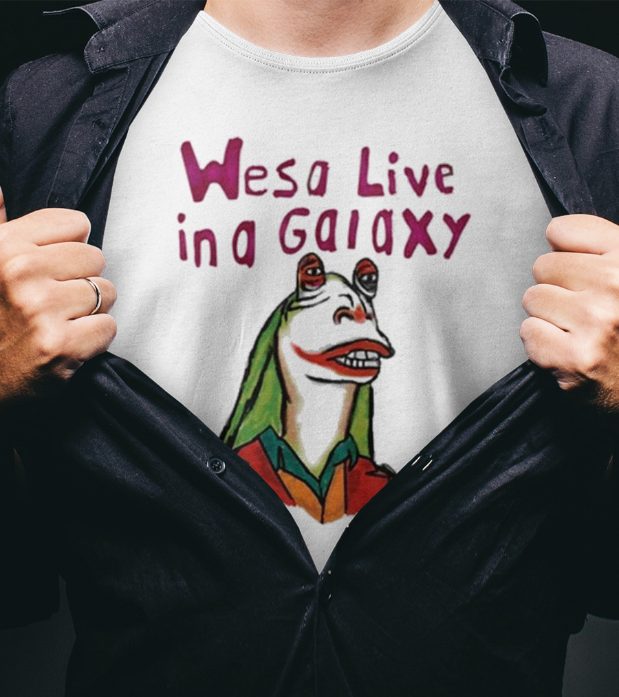 Wesa Live In A Galaxy Alien Cartoon Style T-Shirt