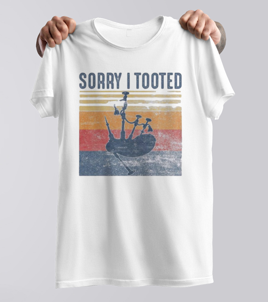 Sorry I Tooted Bagpipe Vintage Retro Stripes T-Shirt