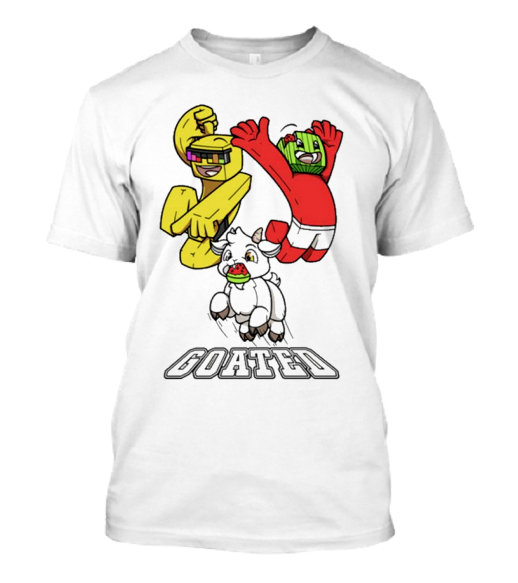 Sunny And Melon Goated Dance Characters With Sunglasses And Watermelon Head T-Shirt