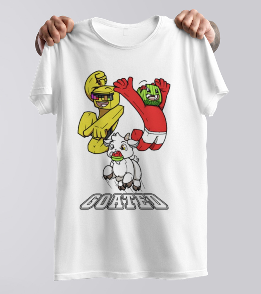 Sunny And Melon Goated Dance Characters With Sunglasses And Watermelon Head T-Shirt