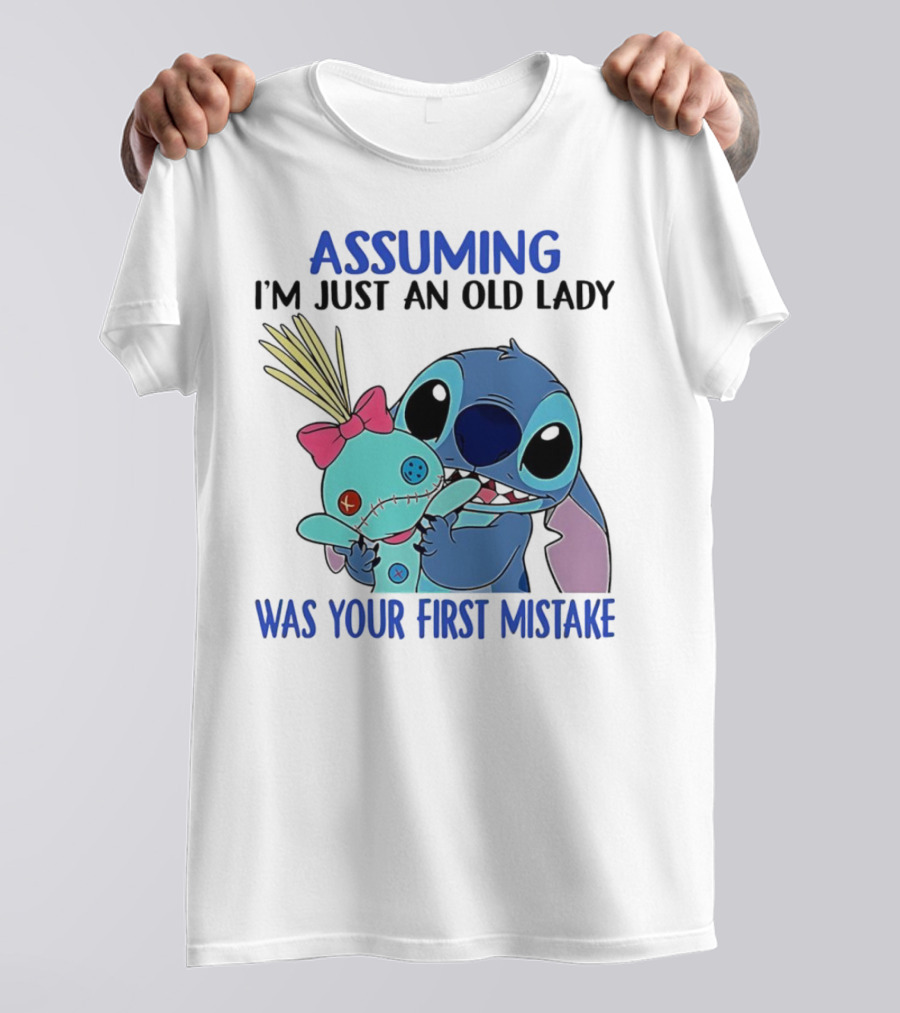 Assuming I'm Just An Old Lady Was Your First Mistake Stitch Holding Voodoo Doll T-Shirt