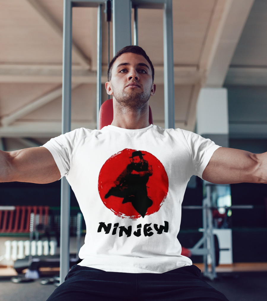 Ninjew Red Circle Kick Martial Arts Style T-Shirt