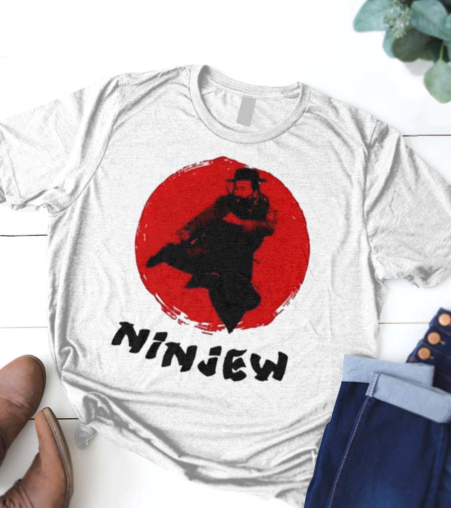 Ninjew Red Circle Kick Martial Arts Style T-Shirt