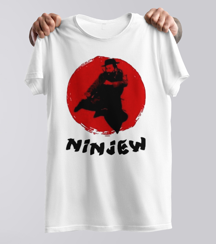 Ninjew Red Circle Kick Martial Arts Style T-Shirt