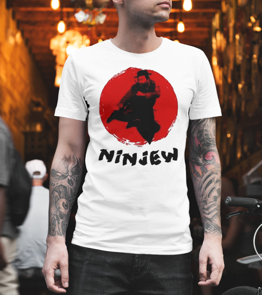 Ninjew Red Circle Kick Martial Arts Style T-Shirt