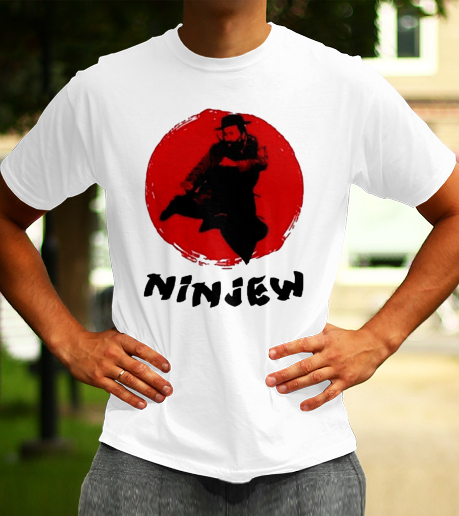 Ninjew Red Circle Kick Martial Arts Style T-Shirt