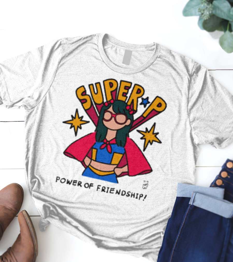 Super P Pastel Superhero Cartoon Character Friendship T-Shirt