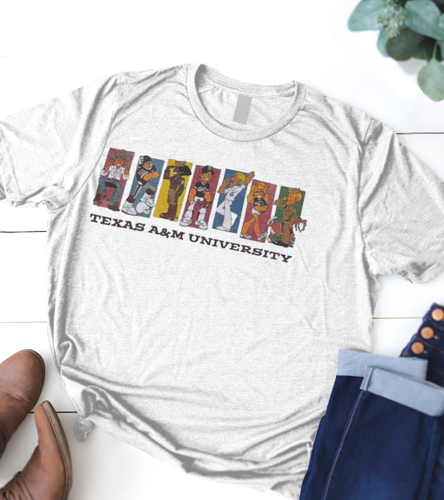 Texas A&M University Diverse Characters Vintage Comic Style T-Shirt