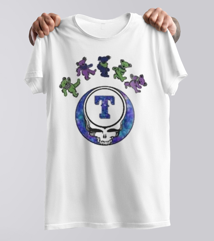 Texas Rangers Grateful Dead Night 2025 Skull Dancing Bears Baseball T-Shirt