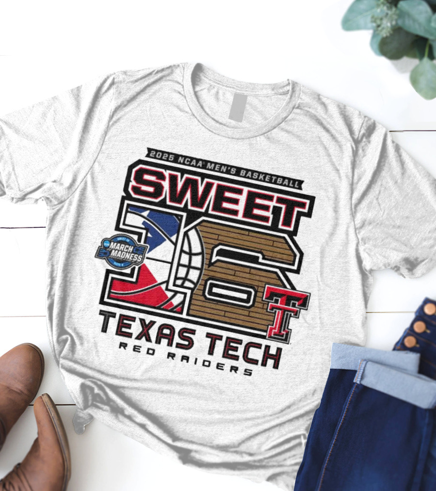 Texas Tech Basketball Sweet 16 Above The Rim 2025 Grey Tri-Blend T-Shirt