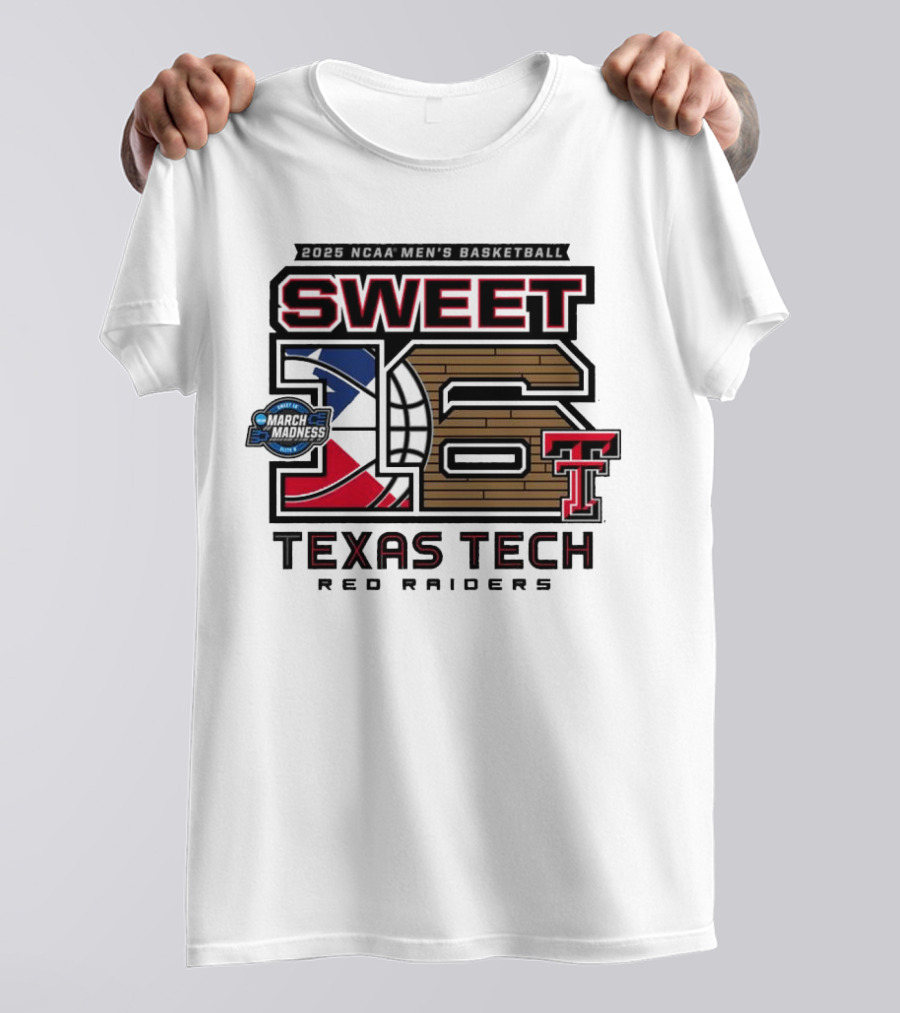 Texas Tech Basketball Sweet 16 Above The Rim 2025 Grey Tri-Blend T-Shirt