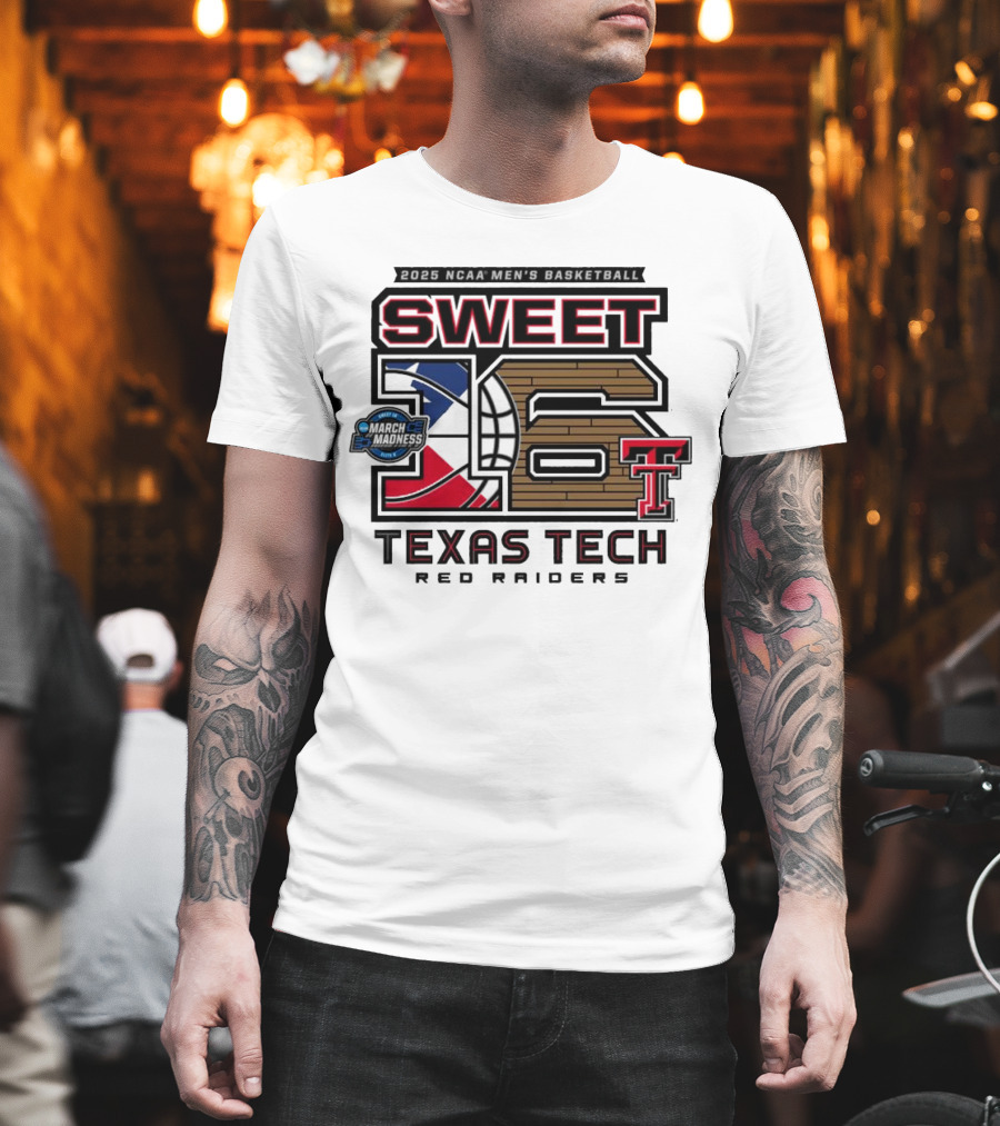 Texas Tech Basketball Sweet 16 Above The Rim 2025 Grey Tri-Blend T-Shirt