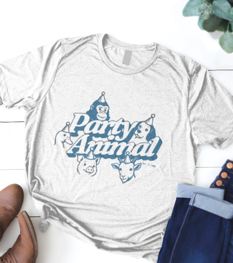 Party Animal Tanner Smith Blue Animal Faces T-Shirt