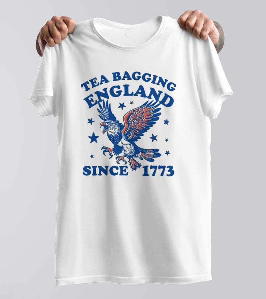 Tea Bagging England Since 1773 Bald Eagle And Stars T-Shirt