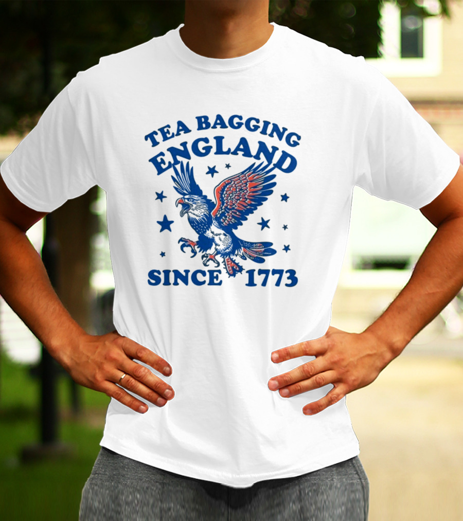 Tea Bagging England Since 1773 Bald Eagle And Stars T-Shirt