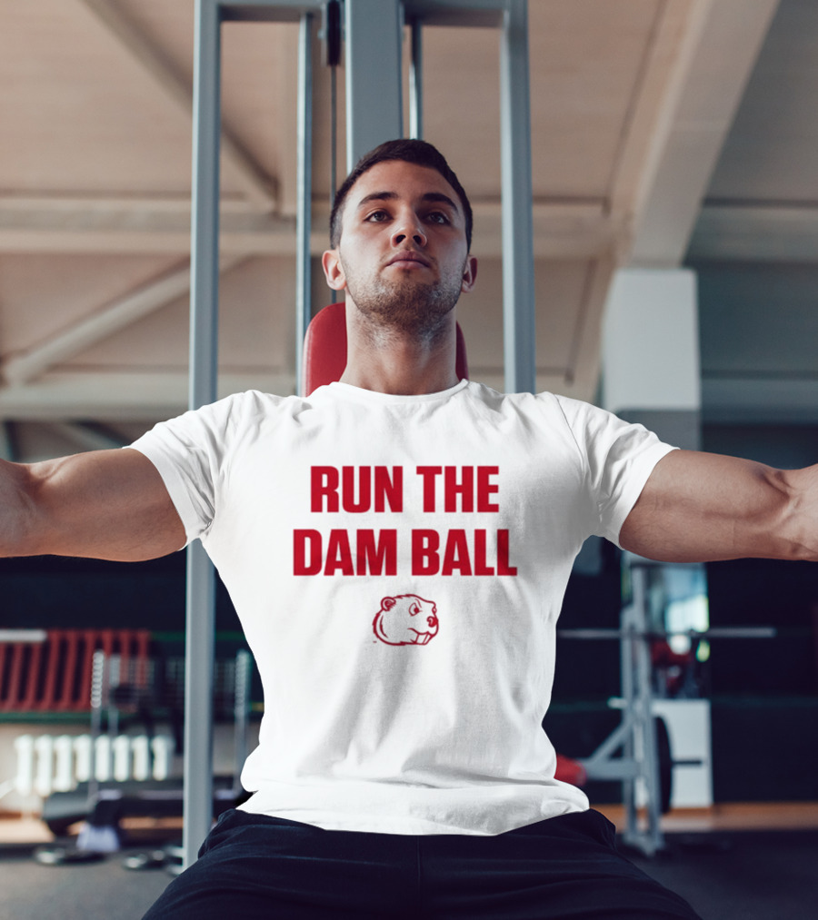 Run The Dam Ball Beaver Minot State T-Shirt