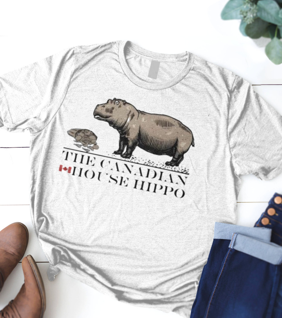 Canadian House Hippo With Turtle And Leaf Icon T-Shirt