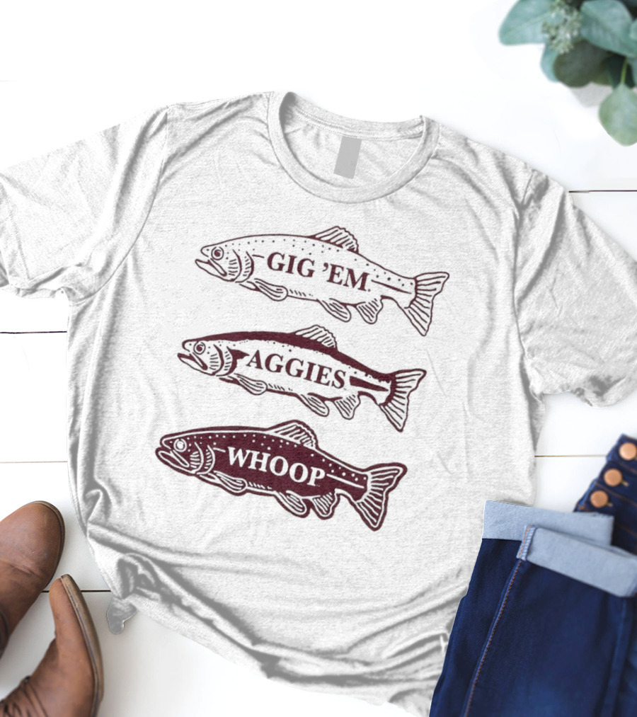 Texas A&M Aggies Gig 'Em Whoop Fish Trio T-Shirt