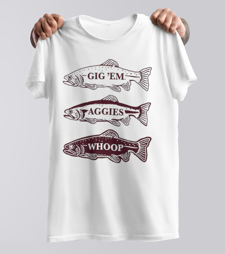 Texas A&M Aggies Gig 'Em Whoop Fish Trio T-Shirt