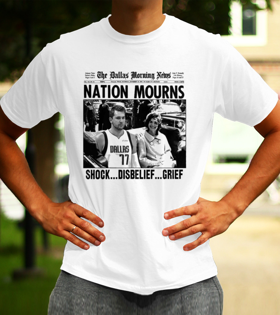 The Dallas Morning News Nation Mourns Shock Disbelief Grief Basketball Player And Smiling Woman T-Shirt