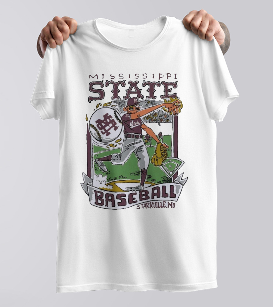 Mississippi State Baseball Starkville MS Wonky Cards T-Shirt