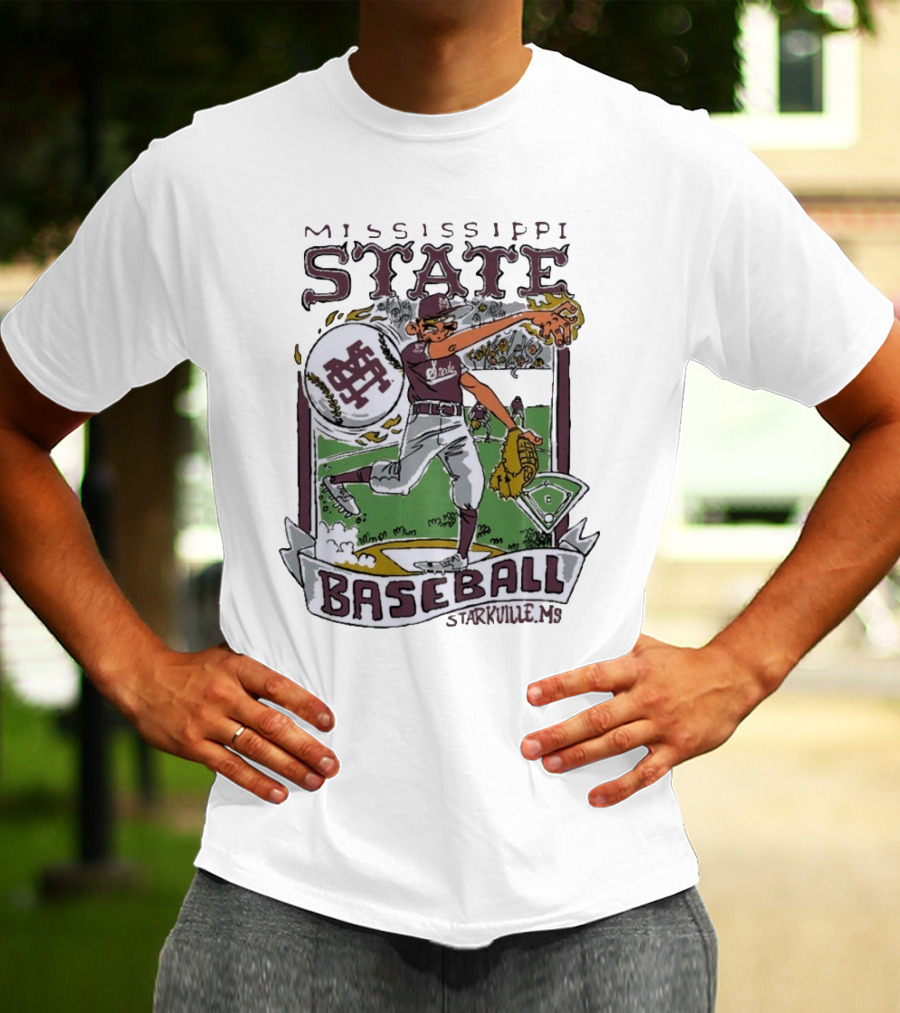 Mississippi State Baseball Starkville MS Wonky Cards T-Shirt