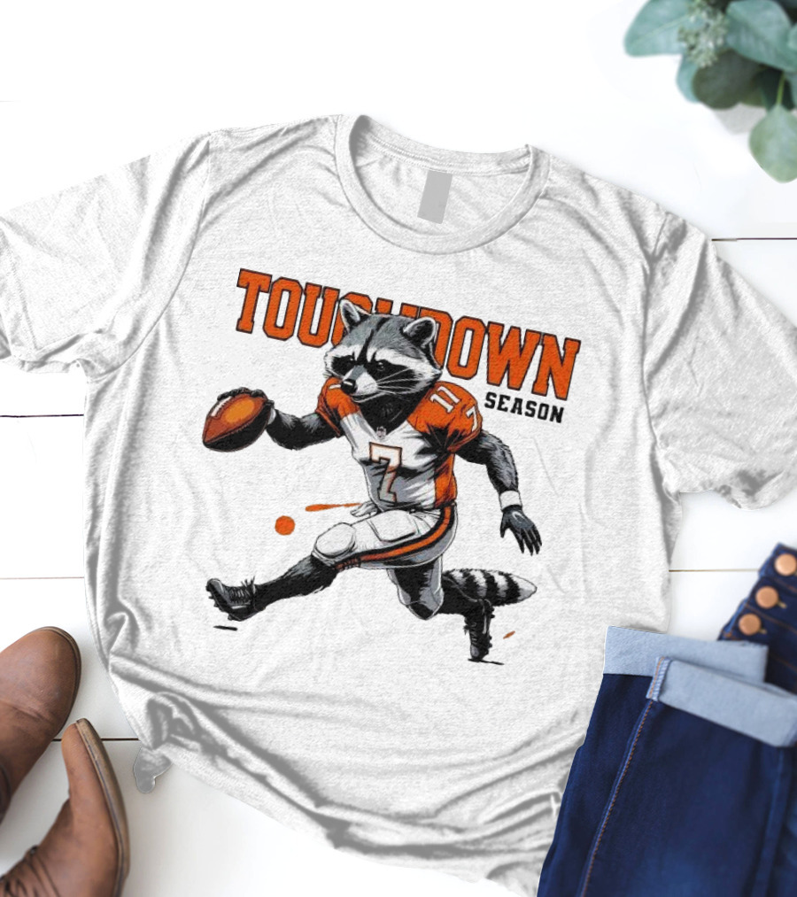 Touchdown Season Raccoon Football Fun T-Shirt