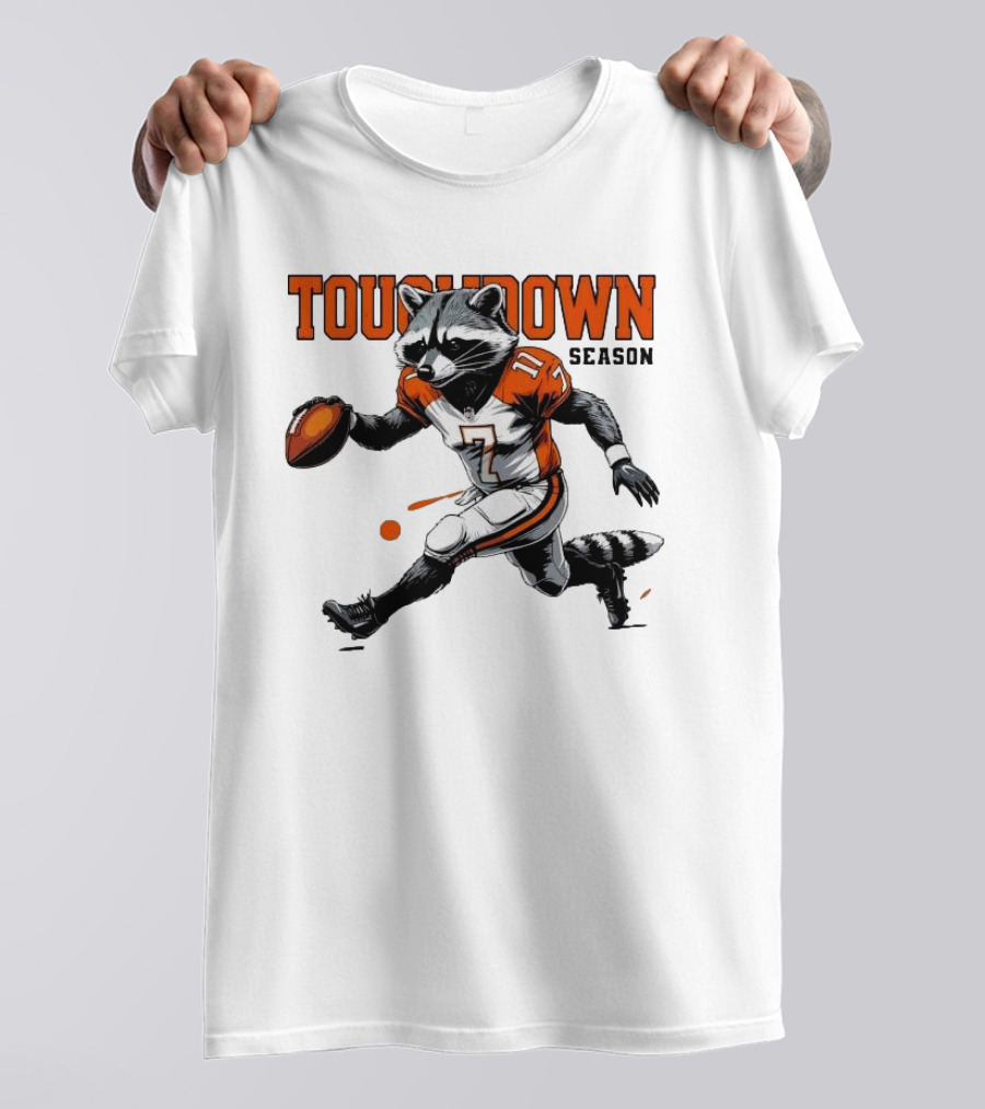 Touchdown Season Raccoon Football Fun T-Shirt
