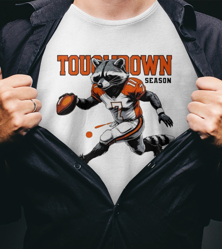 Touchdown Season Raccoon Football Fun T-Shirt