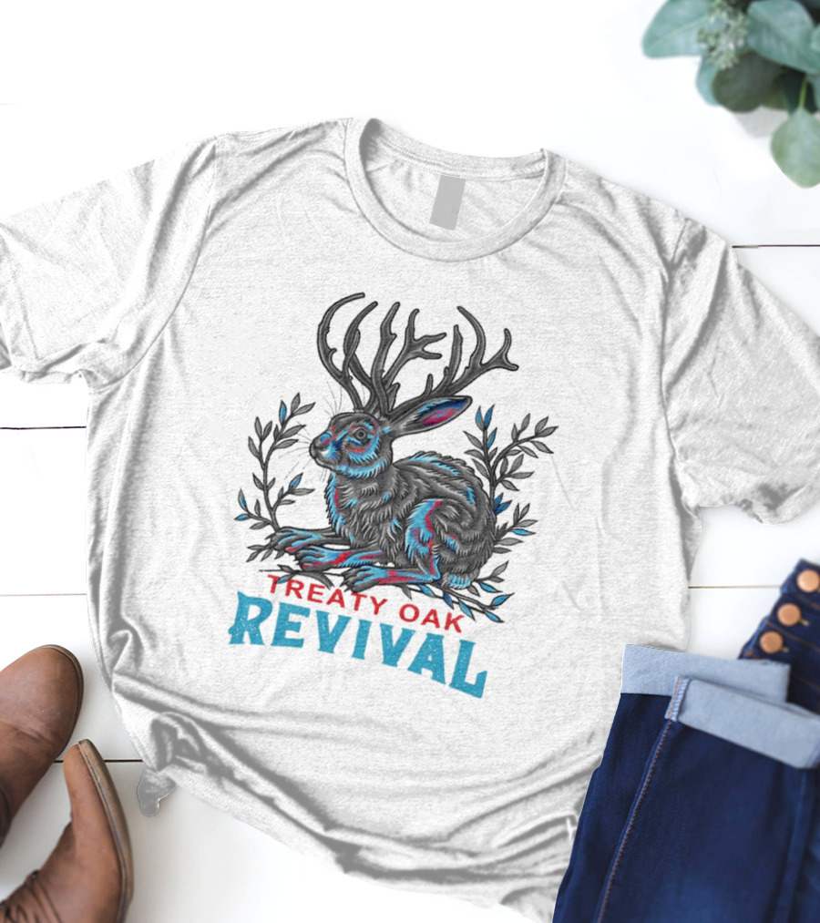 Treaty Oak Revival Jack Rabbit Psychedelic Colorful Illustration T-Shirt