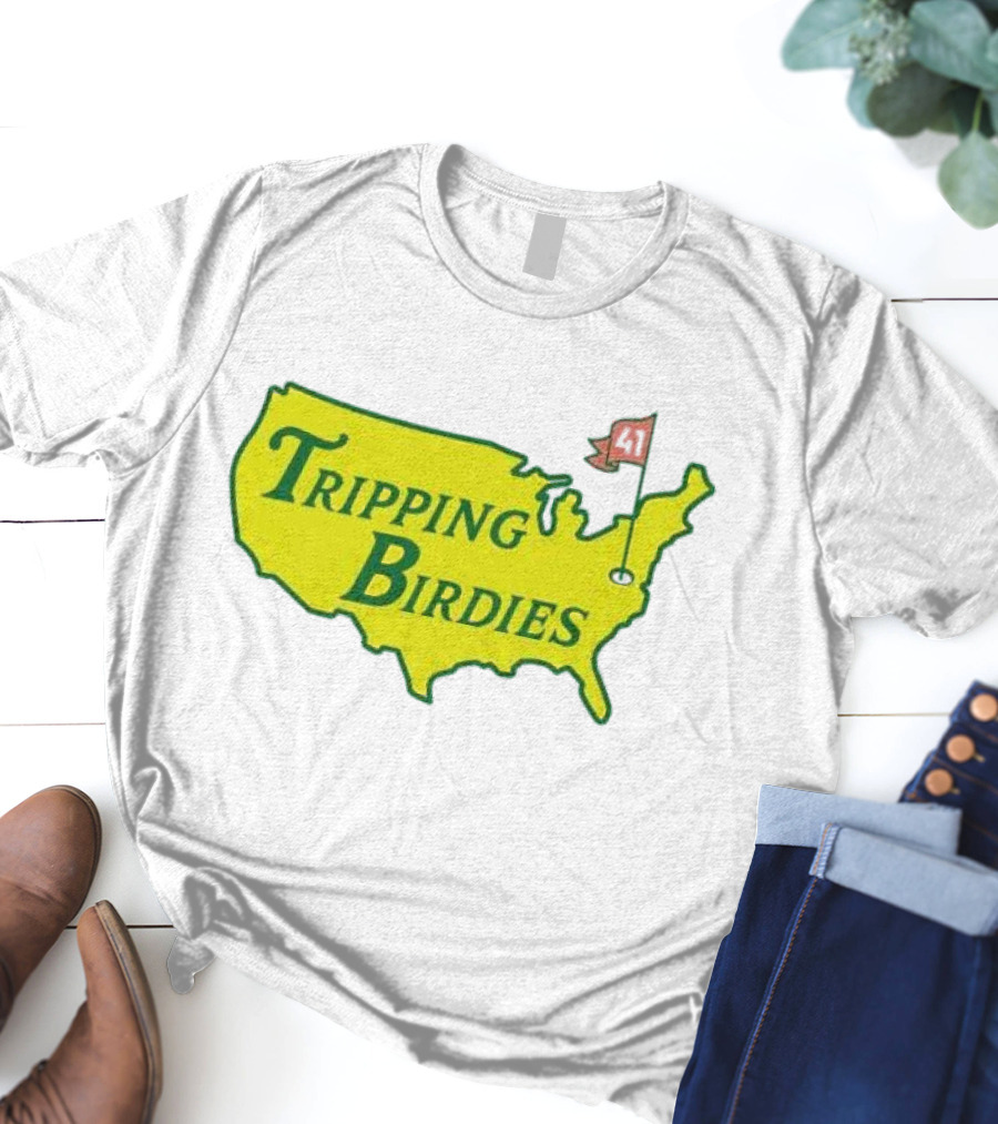 Tripping Birdies USA Map Masters Golf Flag 41 T-Shirt