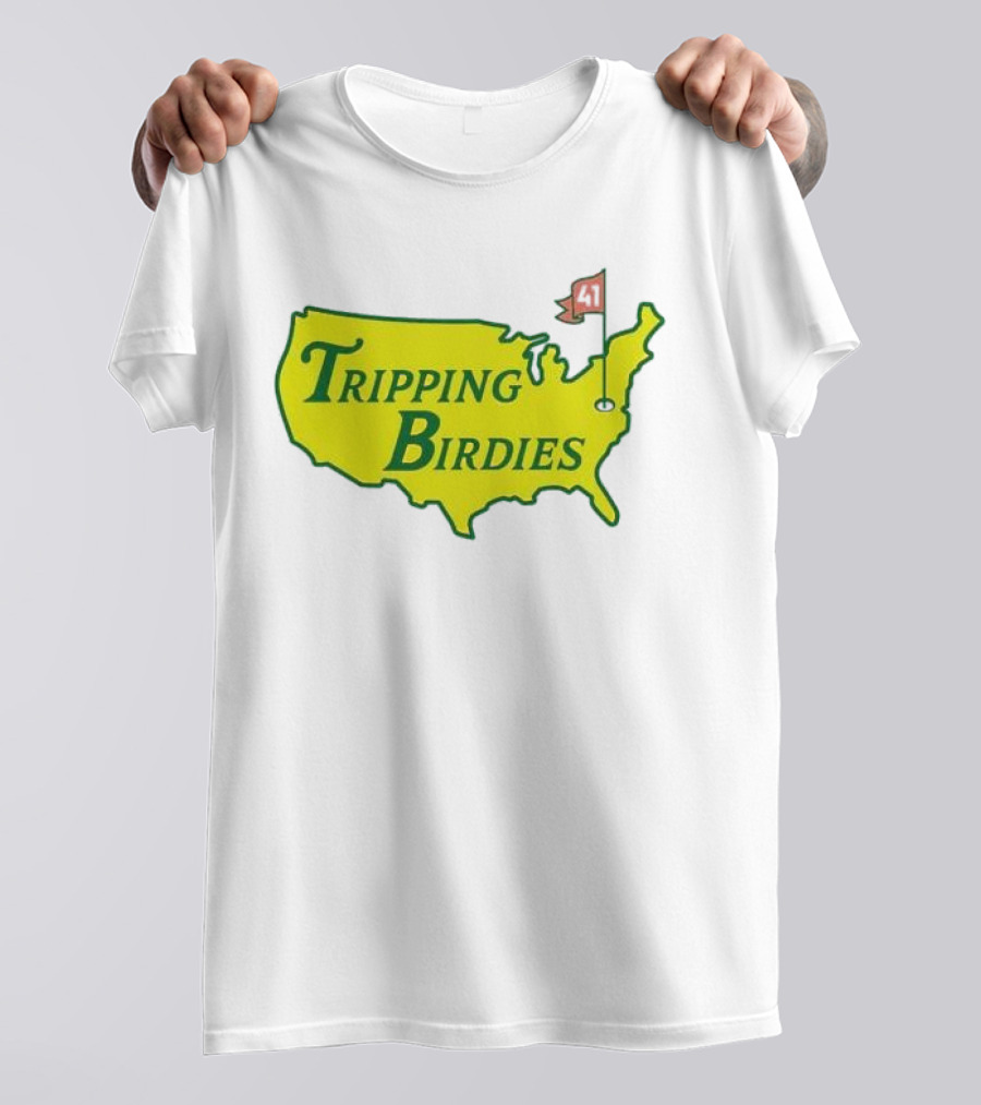 Tripping Birdies USA Map Masters Golf Flag 41 T-Shirt