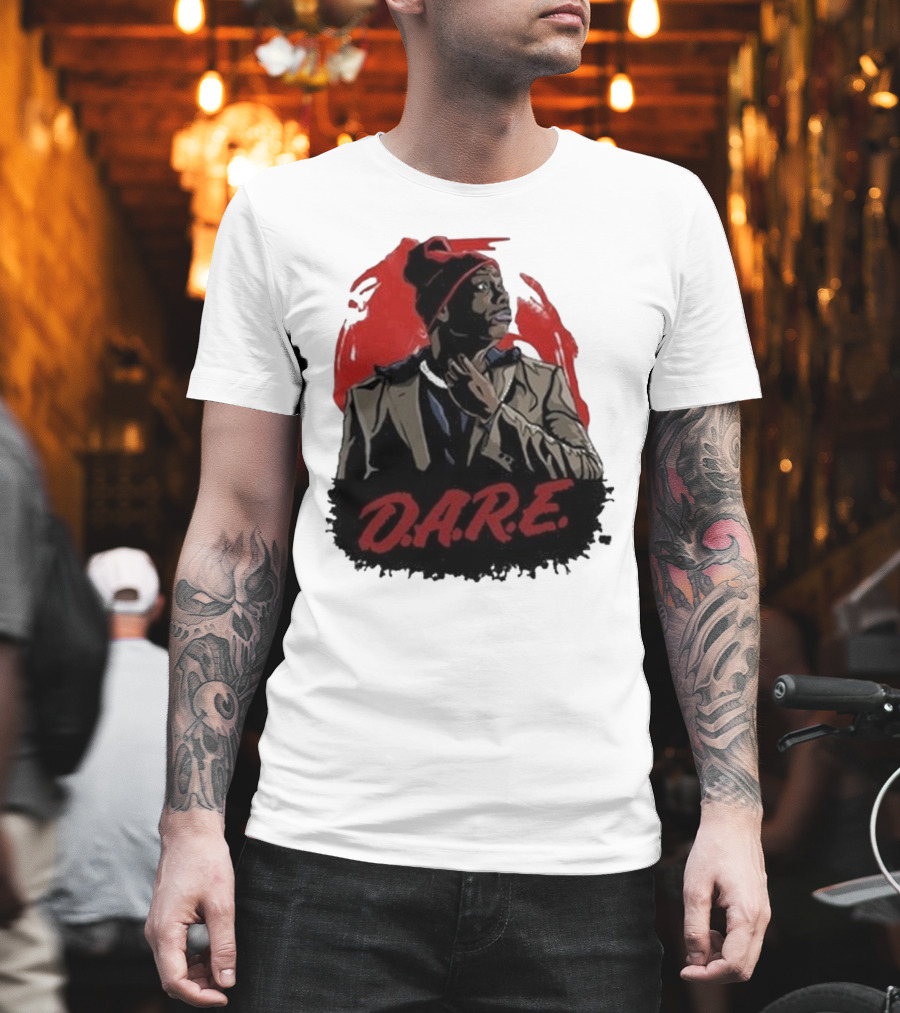 Tyrone D.A.R.E. Red Jacket Beanie Mock Hilarious Character Style T-Shirt