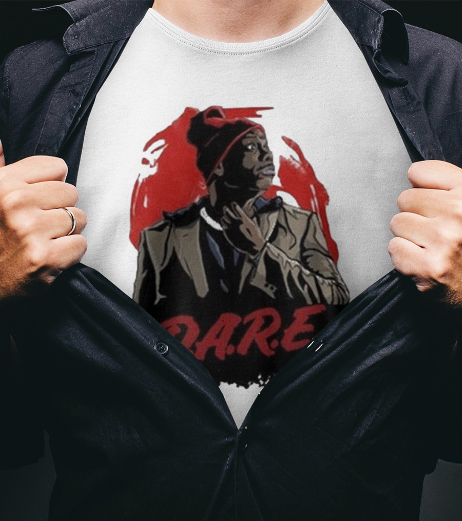 Tyrone D.A.R.E. Red Jacket Beanie Mock Hilarious Character Style T-Shirt