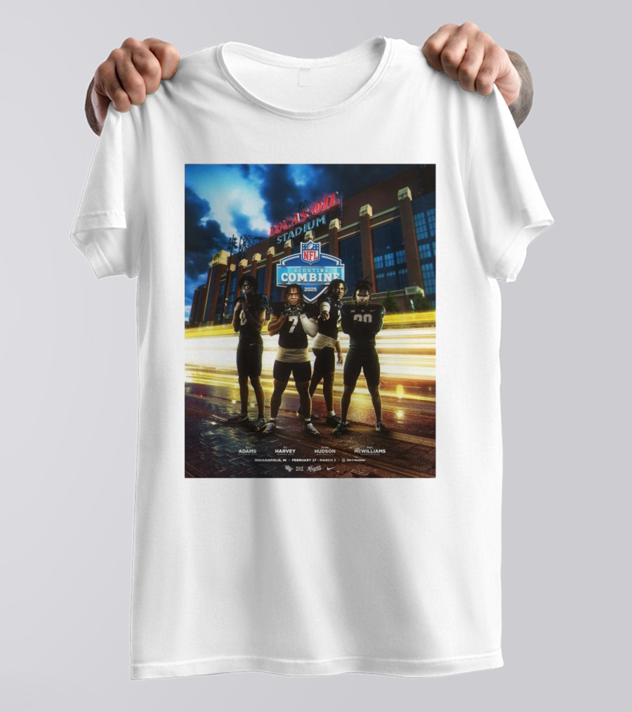 Lucas Oil Stadium NFL Scouting Combine 2025 UCF Adams Harvey Hudson McWilliams Indianapolis T-Shirt